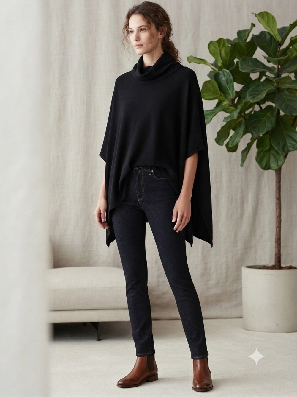 Charter Club Cowl Neck Poncho Sweater